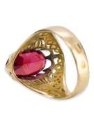 Rubin 14k żółte złoto Pierścionek Vintage Biżuteria vrc020y